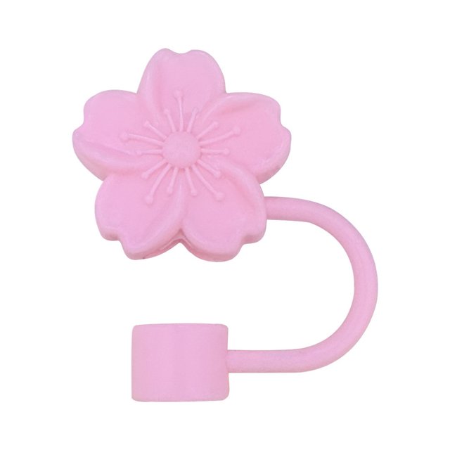 ¡Venta caliente! 4 PCS 10 mm Forma de flores de melocotón Decoración de paja Puntas de paja Cubierta Cubiertas de paja Tapa para pajitas reutilizables Protector de paja de larga duración