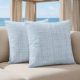 thumbnail image 5 of 16x16 Pillow Covers Set of 2, Misty Blue Rustic Square Throw Pillow Covers for Couch/Sofa/Living Room, Vintage Farmhouse Blue Solid Color Decorative Soft Pillowcases for Couch Throw Pillows, 5 of 9