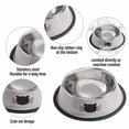 thumbnail image 4 of HOMEIORA 2 Pcs Non-Slip Stainless Steel Small Cat Food Bowls - Unbreakable, Thicken 7 Oz Cat Dishes, Removable Rubber Base, Easily Clean - Indoor, Purple, 4 of 7