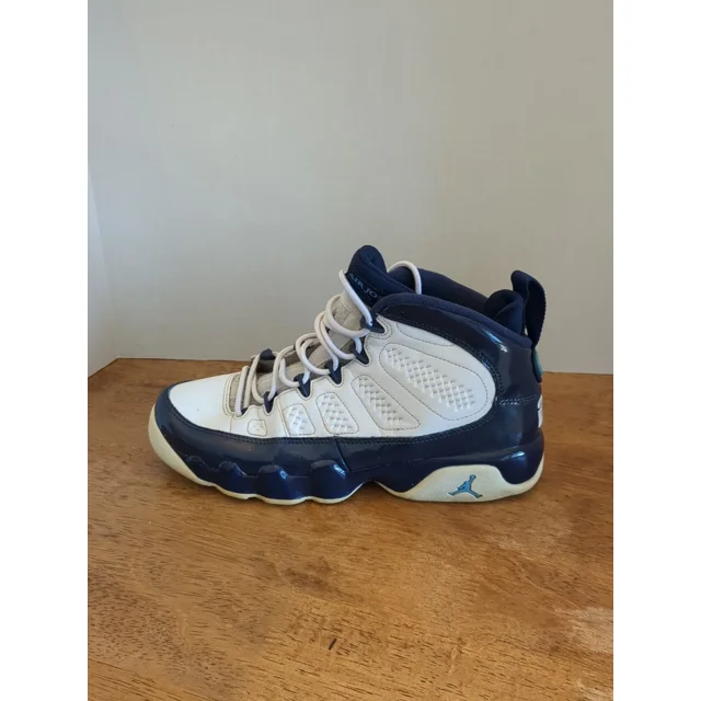 Ni - ke Ni - ke Air Jordan 9 Retro UNC Pearl Blue White GS Shoes Sneakers 7Y 302359-145 OG