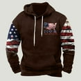 thumbnail image 2 of Aimik Mens Hoodies Long Sleeve Hoodies with Pockets Trendy Drawstring Printed Pullover Sweatshirts Loose Fitting Hoodie-Brown XXL, 2 of 3