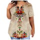 thumbnail image 1 of Fiudx Ofertas Del Día Camiseta Holgada de Manga Corta con Cuello Redondo y Estampado Informal Grande para Mujer, 1 of 3