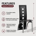thumbnail image 2 of Ktaxon Modern Dining Chairs with High Back, 4 Person PU Leather Upholstered Four-Hole Cutout Dining Side Chairs for Dining Room, Kitchen, Home, Black, 2 of 6