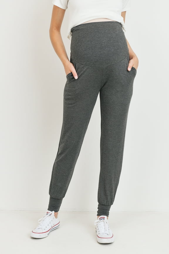 LA CLEF Maternity Waistband Jogger Pant with Pockets