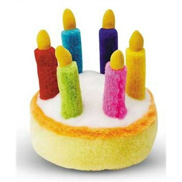 MultiPet MU27183 Plush Musical Birthday Cake Dog Toy, 5.5-Inch