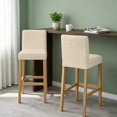 thumbnail image 2 of Cream Plaid Bar Stool Covers - Stretch Dining Chair Covers Set of 4, Gingham Checked Minimalist Modern Bar Chair Cover Removable Counter Stool Pub Chairs Slipcovers Protectors for Kitchen/Cafe, 2 of 9