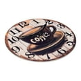 thumbnail image 4 of VOCOO 8'' Coffee Round Wall Clocks, Wooden Silent Non Ticking Industrial Analog Clock for Kitchen Home Office Bedrooms (with Hook), 4 of 7