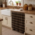 thumbnail image 2 of Brown Black Buffalo Plaid Cabinet Curtains for Kitchen 35"Wx35"L, Country Rustic Classic Farmhouse Checkered Laundry Sink Cabinets Magic Tape Short Curtain Privacy Panel for Bathroom Vanity Cabinets, 2 of 9