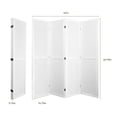 thumbnail image 6 of MAYEERTY 4 Panel Freestanding Room Divider, 5.6Ft Wooden Privacy Screen with Shelves, White, 6 of 9