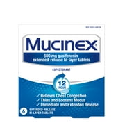 Mucinex 12 Hr Chest Congestion Expectorant Tablets, 6ct