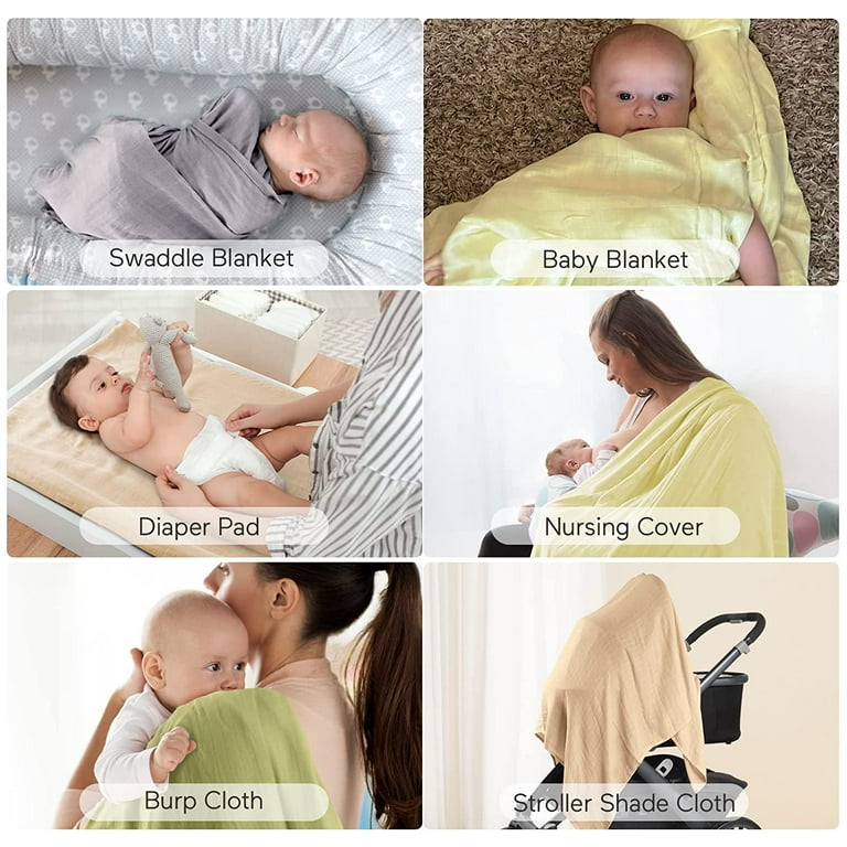 Muslin Swaddle Blankets Baby Swaddle Wrap for Baby Boys and Girls 4 Pack Breathable and Skin Friendly Baby Receiving Blankets Baby Essentials 47 x 47 inches Walmart