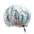thumbnail image 5 of AYYUFE Floral Animal 2-Layer Adjustable Satin Night Sleep Shower Hat Hair Care Cap, 5 of 5