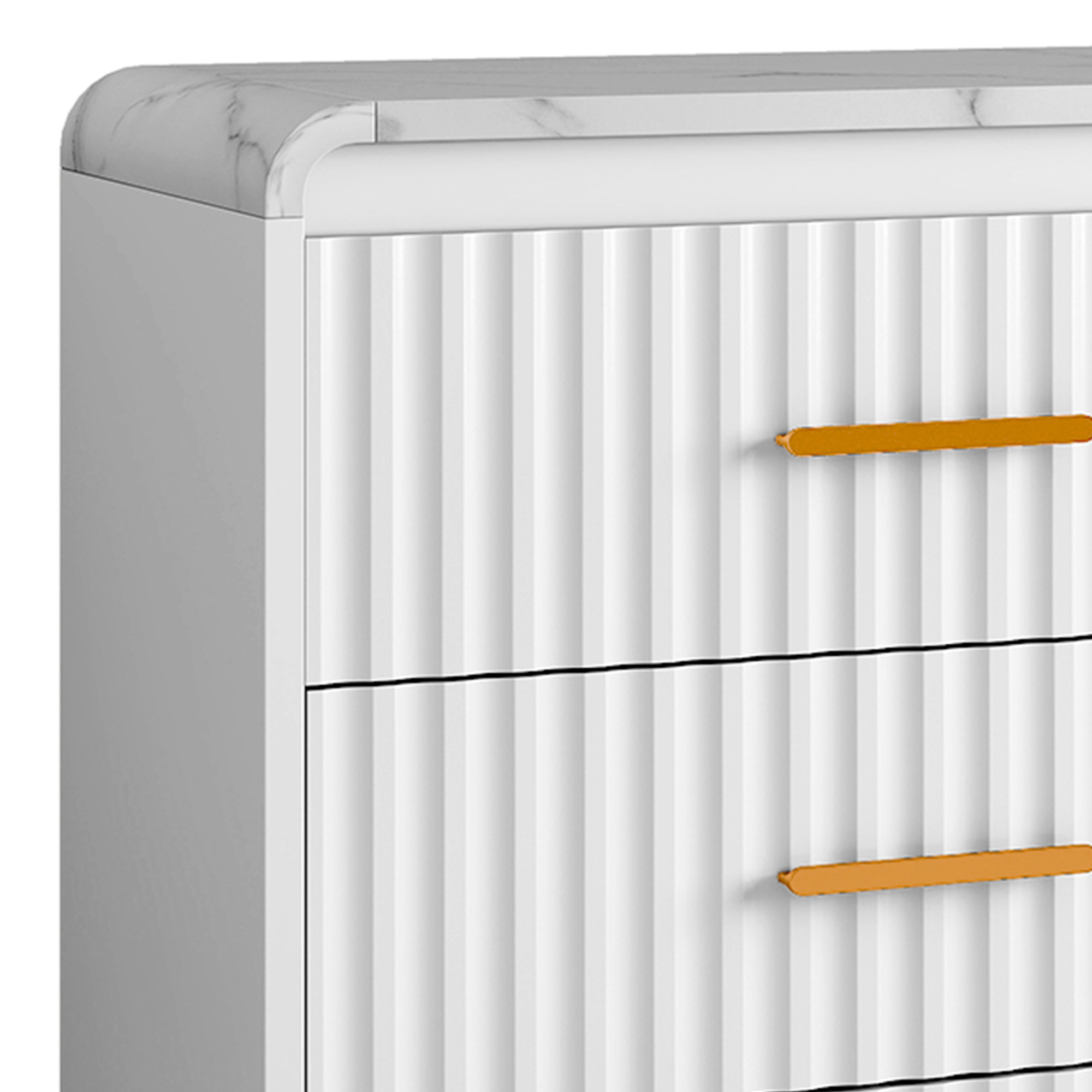 Uforic Chest of Drawers for Living Room, , or Entryway, Sturdy Fluted Dresser with 6 Drawers, White