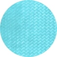 thumbnail image 1 of Ahgly Company Indoor Round Oriental Light Blue Industrial Area Rugs, 6' Round, 1 of 4