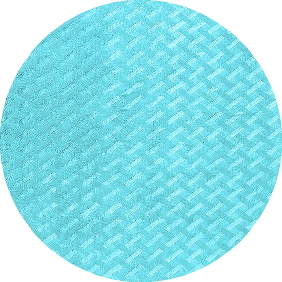 Ahgly Company Indoor Round Oriental Light Blue Industrial Area Rugs, 6' Round