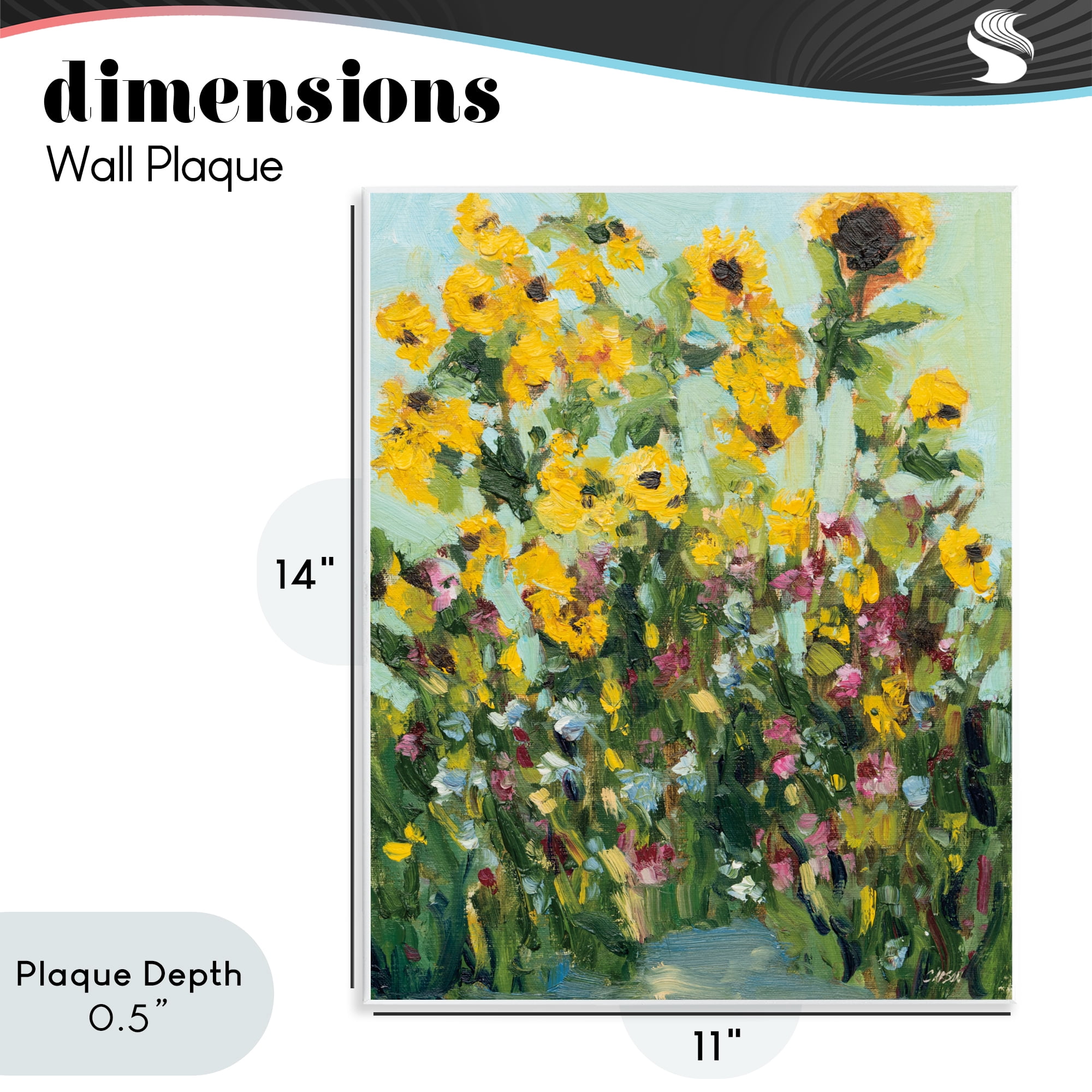 Stupell Industries Sunlit Sunflowers in Garden Wall Plaque Art, design by Carson Overstreet