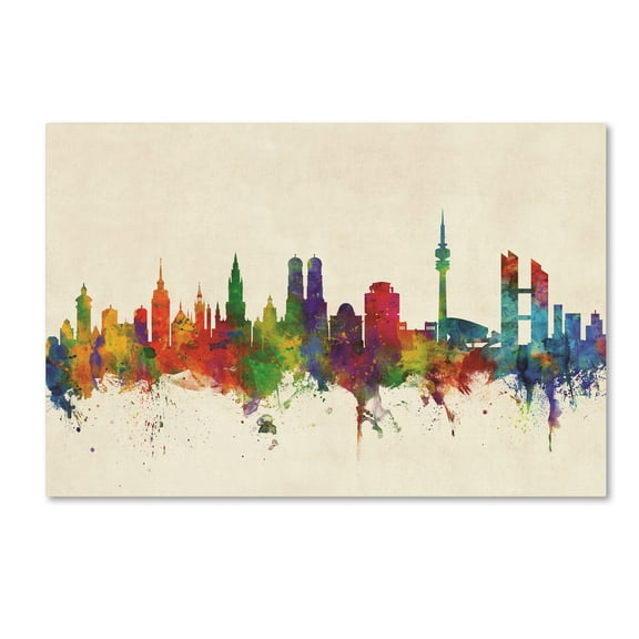 Trademark Fine Art 'Munich Germany Skyline' Canvas Art by Michael Tompsett