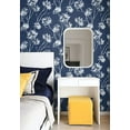 thumbnail image 4 of NextWall One O'Clocks Botanical Peel and Stick Wallpaper (Denim Blue), 4 of 7