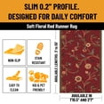 thumbnail image 3 of Ottomanson Extra Long Runner Rug 2'7" x 25' – Non-Slip Low Pile Hallway Carpet, Floral Red, 3 of 10