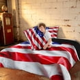 thumbnail image 4 of Manfei Realistic USA Flag Full Size Comforter Sets, July 4th Bedding Comforter Set, Red White Blue, Black Reversible 3-Piece, 1 Comforter and 2 Pillowcases, 4 of 6