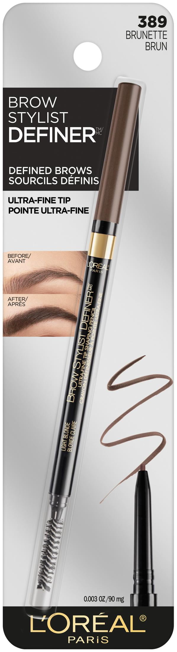 (2 pack) L'Oreal Paris Brow Stylist Definer Waterproof Eyebrow Pencil, Brunette, Defining, 0.003 oz