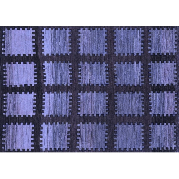 Ahgly Company Indoor Rectangle Abstract Blue Modern Area Rugs, 2' x 3'