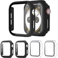 thumbnail image 1 of LAICAIW [4 Pack] Hard PC Case with Tempered Glass Screen Protector Compatible Apple Watch Series 3/2/1, Full Coverage Ultra Thin HD Clear Sensitive Touch Cover for iWatch 38mm, 1 of 6