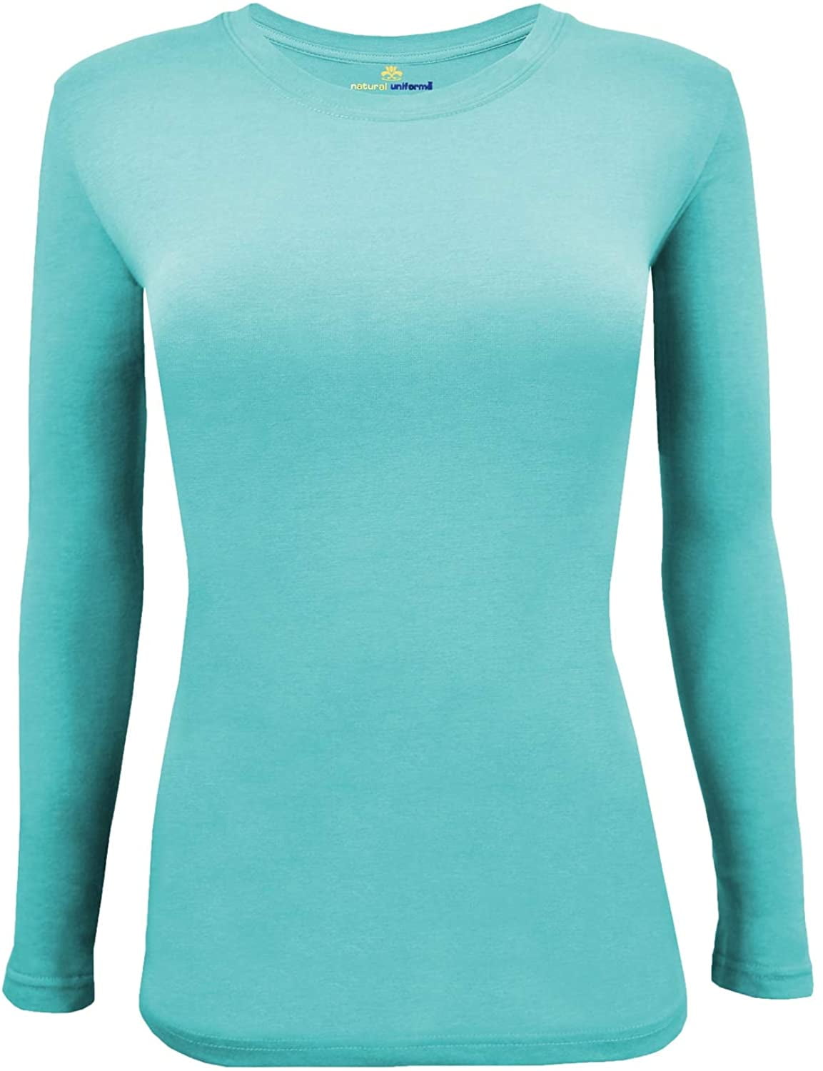 Natural Uniforms Women's Under Scrub Tee Crew Neck Long Sleeve TShirt