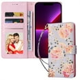 thumbnail image 2 of for Samsung Galaxy A06 Leather Phone Case Wallet Gilding Bronzing Rose Flower Butterfly Folio Flip Cover Kickstand, RFID Blocking Card Holder Cash Slot, Magnetic Clasp, Wrist Strap, 2 of 8