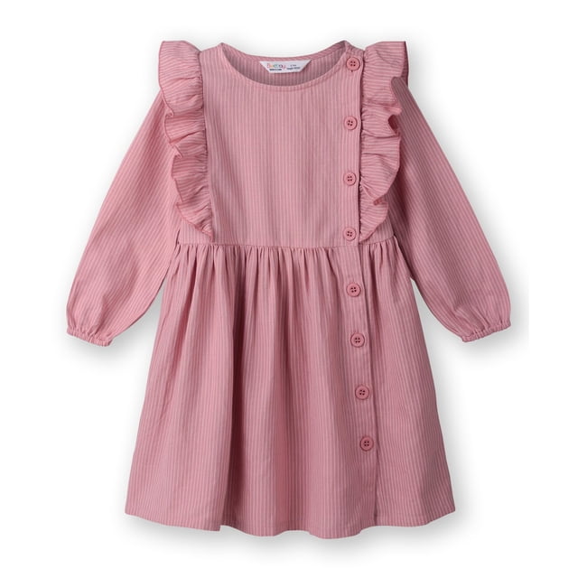 Vestido Beebay a rayas con botones, rosa, 5 años