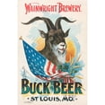 thumbnail image 2 of Heinicke-Fiegel Litho. Co. 11x14 Black Ornate Wood Framed Double Matted Museum Art Print Titled: Wainwright Brewery, Buck Beer, St. Louis, Mo (1895), 2 of 5