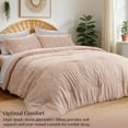 thumbnail image 3 of Full Comforter Sets, 3 Pieces Rose Dust Cute Flowers Botanical Lightweight Soft Bedding Set, 3 of 6