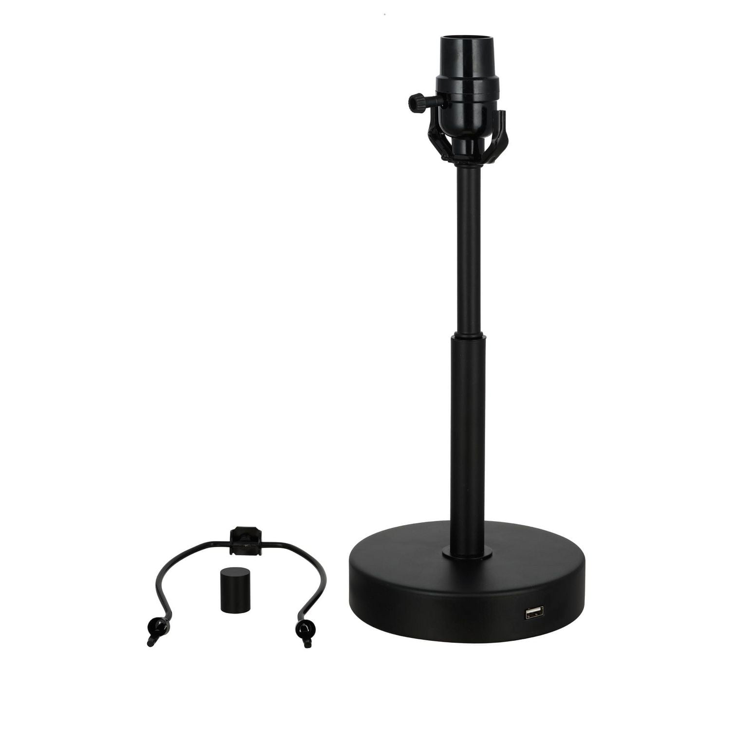 hometrends 20"H Black with USB Charging Port Lamp Base