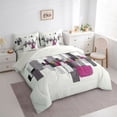 thumbnail image 3 of jejeloiu Retro Graffiti Artwork 7-Piece Twin Bedding Sets,Colorful Geometric Bedding Comforter Set For Girls Teens Reversible, 3 of 8
