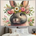 thumbnail image 2 of JRXY Pink Easter Bunny Rabbit Tapestry - High-Quality Short Plush Wall Hanging for Home Decor Painting, 2 of 6