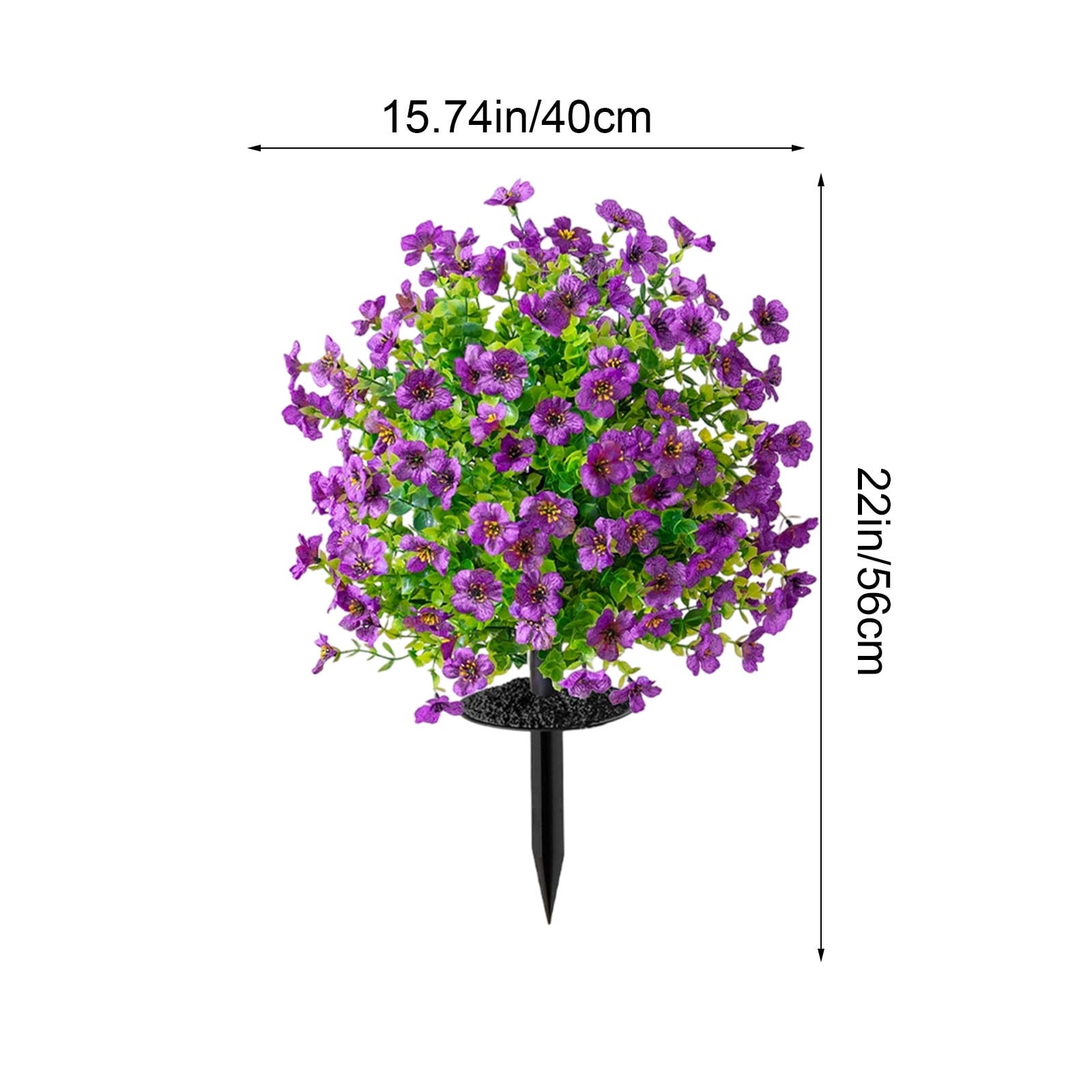 Fmxomd Artificial Boxwood Topiary Flowers with Spike 22", UV Resistant Fake Topiary Balls Tree Outdoor, Realistic Faux Violet Greenery Shrubs for Spring Porch Outdoor Planter