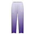 thumbnail image 4 of Fiaer,Womens Plus Size Capri Palazzo Trouser for Vacation Beach Daily,Women's Loose Fit Printed Trendy Pants,Ladies Stretch High Waist Running Hiking Joggers with Pockets Purple XL, 4 of 5