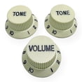 thumbnail image 5 of AxLabs Strat-Style Knob Kit with Black Lettering (3) Aged White/Cream, 5 of 7