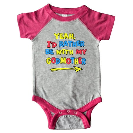 

Inktastic Yeah I d Rather be with My Godmother in Red Yellow and Blue Gift Baby Boy or Baby Girl Bodysuit