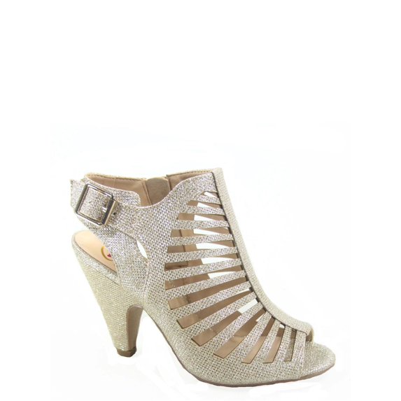 Shaky-S Women's Fashion Open Toe Ankle Strap Buckle Chunky Heels Strappy Sandals Shoes