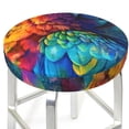thumbnail image 5 of Salouo Colorful Parrot Jungle Dream Pattern Bar Stool Cushion Cover, Round Crease-Resistant Stretchy Dustproof Stool Seat Slipcover for Bar Round Chair-12 inch, 5 of 6