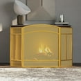 thumbnail image 4 of Fire Beauty Fireplace Screen 3 Panel Wrought Iron 48"(L) x 29"(H) Spark Guard Cover(Golden Dusting), 4 of 18