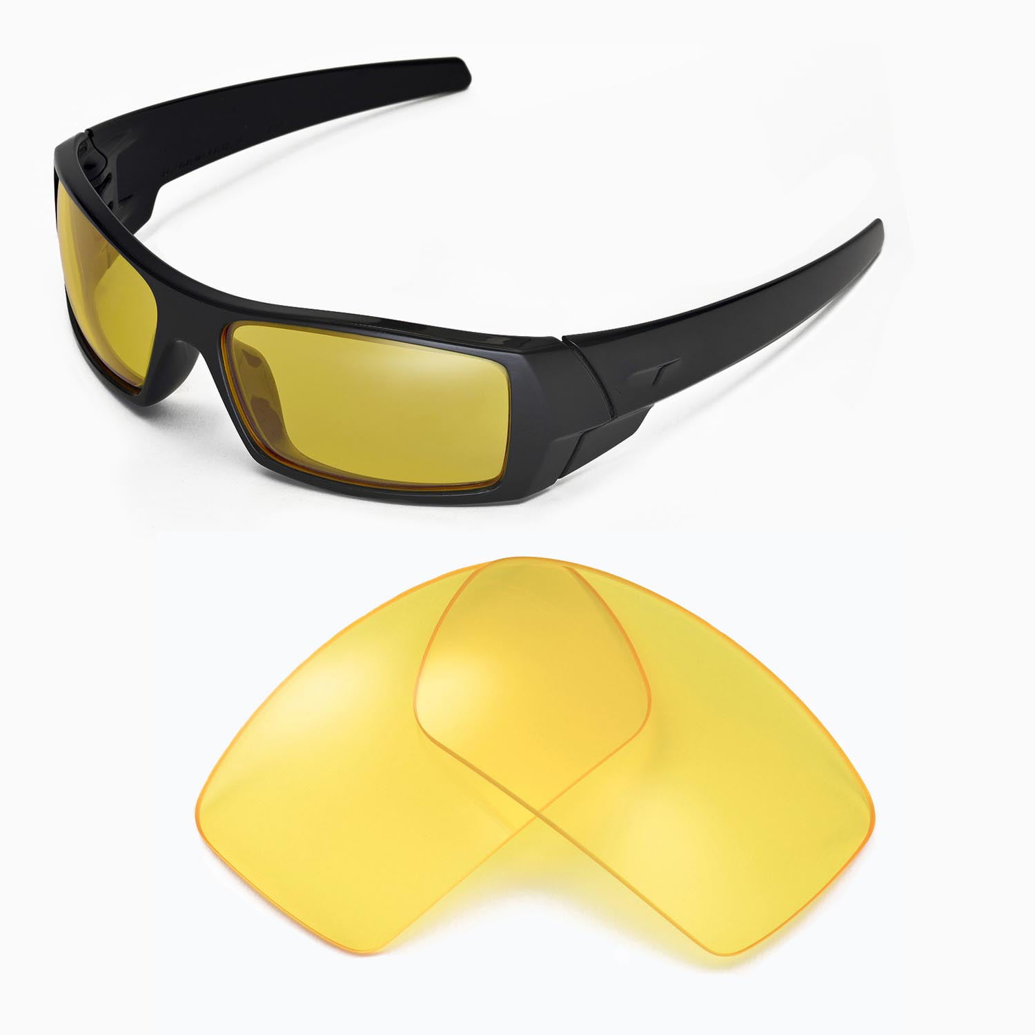 Walleva Yellow Replacement Lenses for Oakley Gascan Sunglasses 