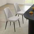 thumbnail image 4 of CHITA Upholstered Dining Chairs with Low Back Set of 2 for Kitchen Island, Metal Legs, Fabric in Cloud, 4 of 15