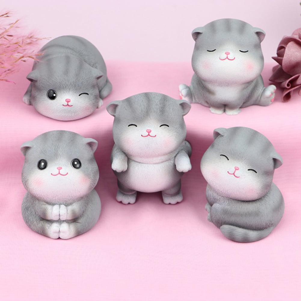 Dollhouse Animal Cat Figurines Ornament Desktop Decorations Kids Birthday Gift 