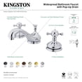 thumbnail image 4 of Kingston Brass KS1162BX Vintage Two-Handle 3-Hole Deck Mount Widespread Bathroom Faucet with Brass Pop-Up in Polished Brass, 4 of 5