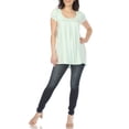 thumbnail image 2 of White Mark Women's Cap Sleeve Pleated Top, 2 of 6