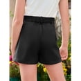 thumbnail image 3 of CCRFTGI Shorts for Kids Girls Size 8 Casual Elastic Waist Button Lightweight Uniform 2026 Summer Shorts Black 7-8 Years, 3 of 3