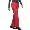 thumbnail image 5 of Workwear Revolution Women Medical Scrubs Pant Mid Rise Straight Leg Pull-on WW110, L, Hot Tomato, 5 of 6