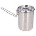 thumbnail image 3 of Taza de camping de acero inoxidable de 1 l con asa y tapa plegables de gran capacidad para aventuras al aire libre, 3 of 8